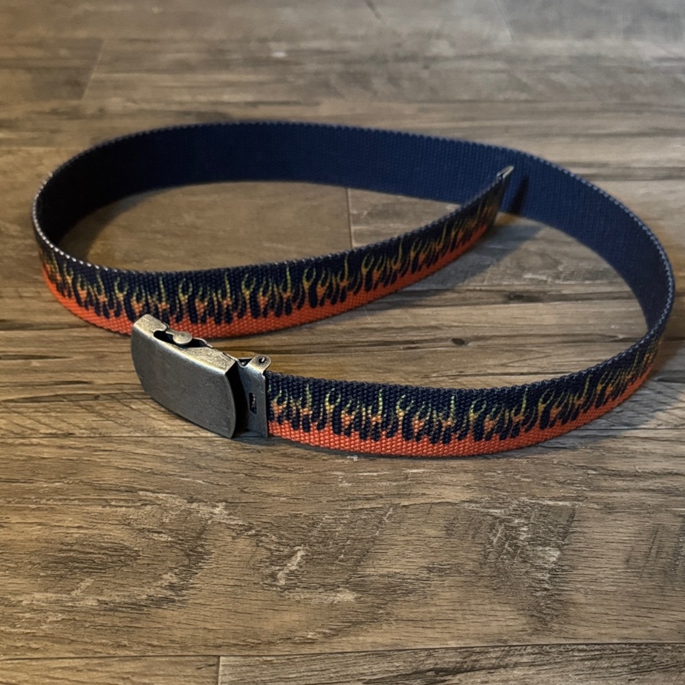 Brandy Melville - Flame Pattern Belt with Metal Buckle - Size OS